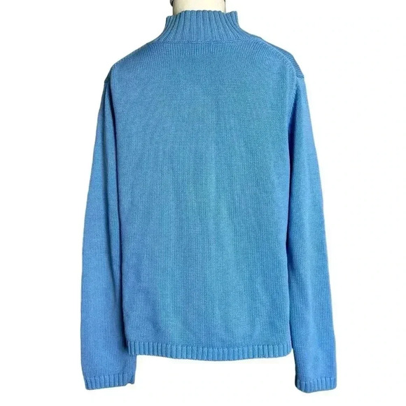 L.L. Bean Women’s Full Zip Sweater Jacket 100% Cotton Blue Size M - Picture 2 of 5